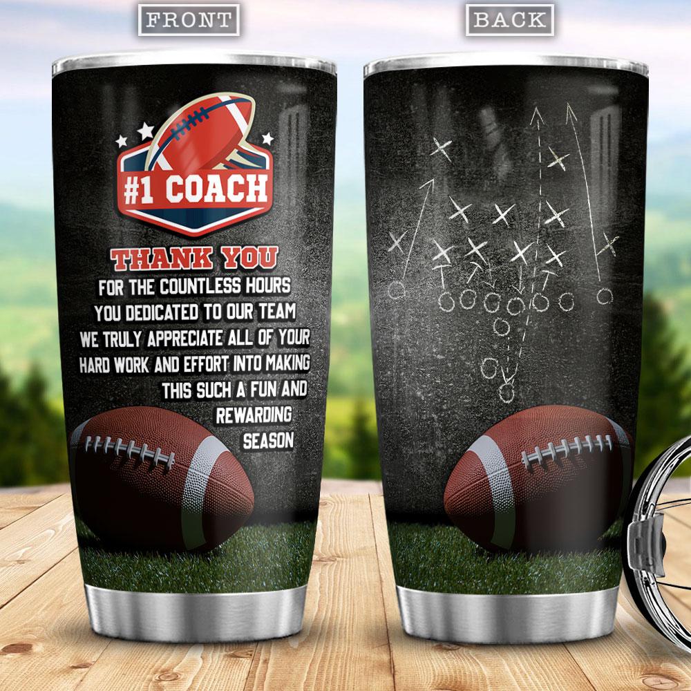 1 Coach Best Coach Ever Gift For Coach Best Coach Gift Best Coach Ever Present For Coach American Football Coach Stainless Steel Tumbler
