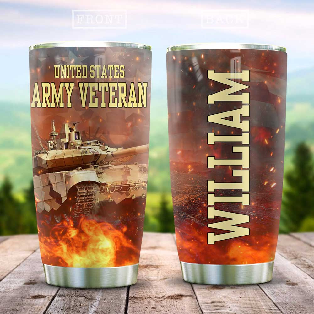 3D Picture Veteran Personalized Stainless Steel Tumbler