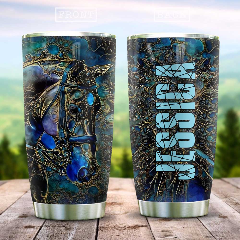 Abstract Art Style Horse Personalized Stainless Steel Tumbler