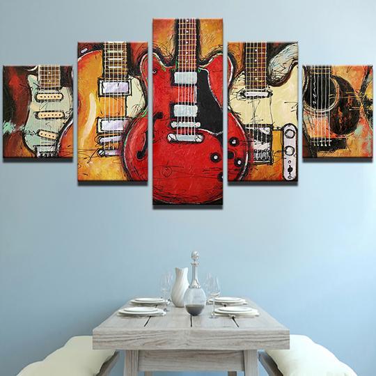 Abstract Guitar - Music Canvas Print Wall Art