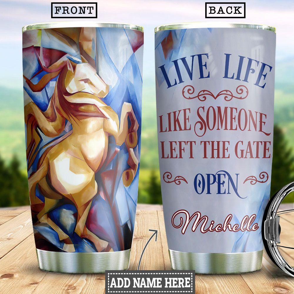 Abstract Horse Personalized Stainless Steel Tumbler