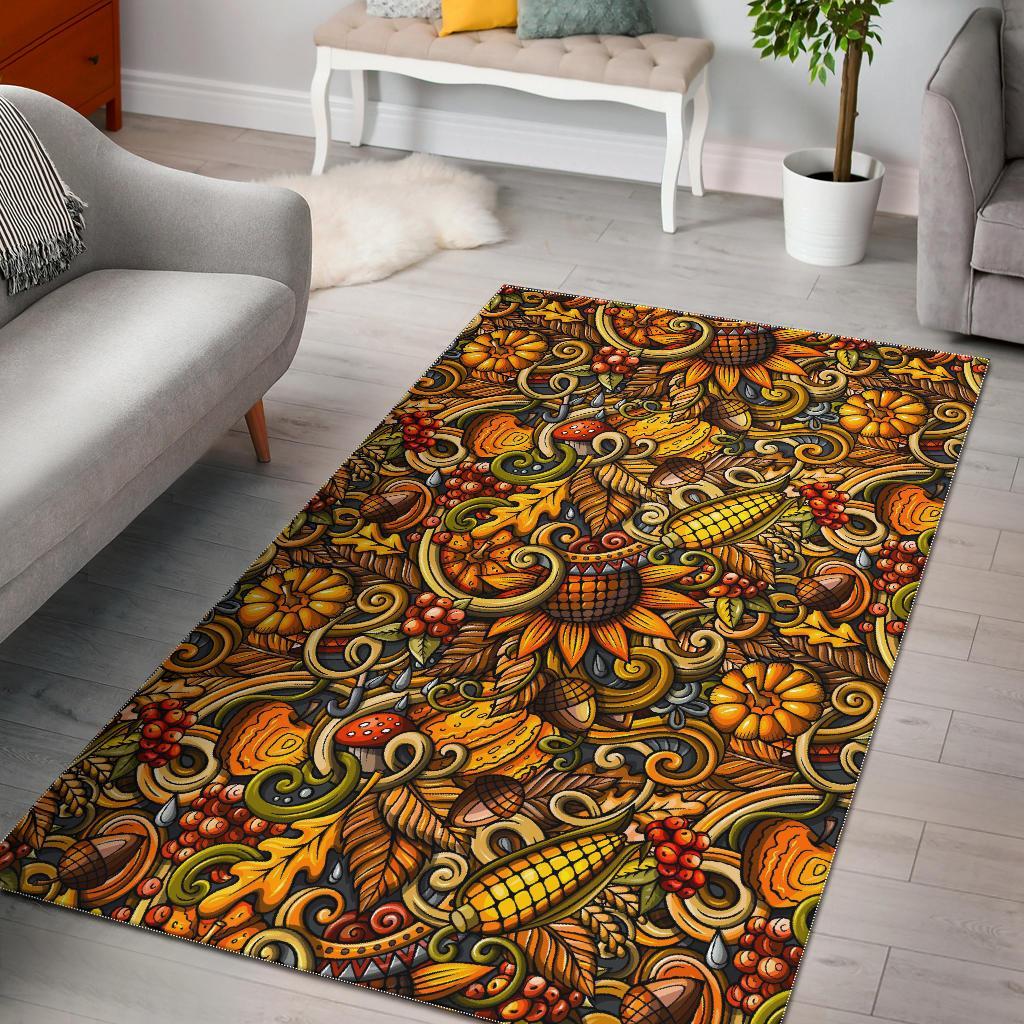 Abstract Sunflower Pattern Print Area Rug Floor Decor