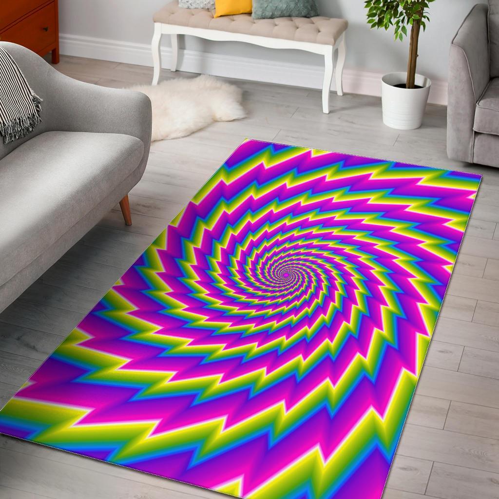 Abstract Twisted Moving Optical Illusion Area Rug Floor Decor