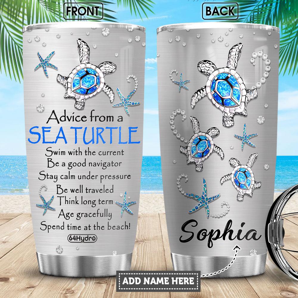 Advice From A Sea Turtle Personalized Stainless Steel Tumbler