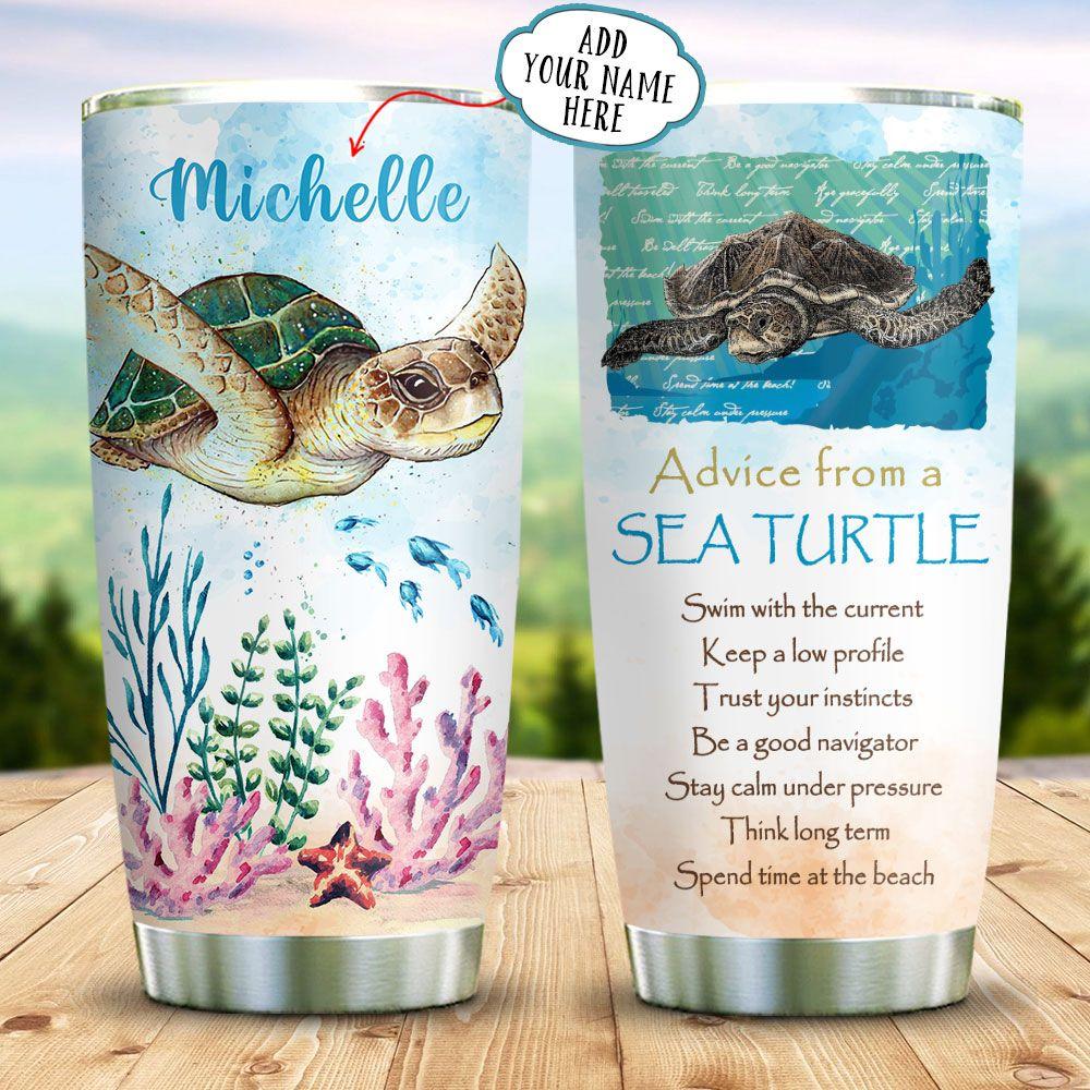 Advice From Sea Turtle Personalized Stainless Steel Tumbler