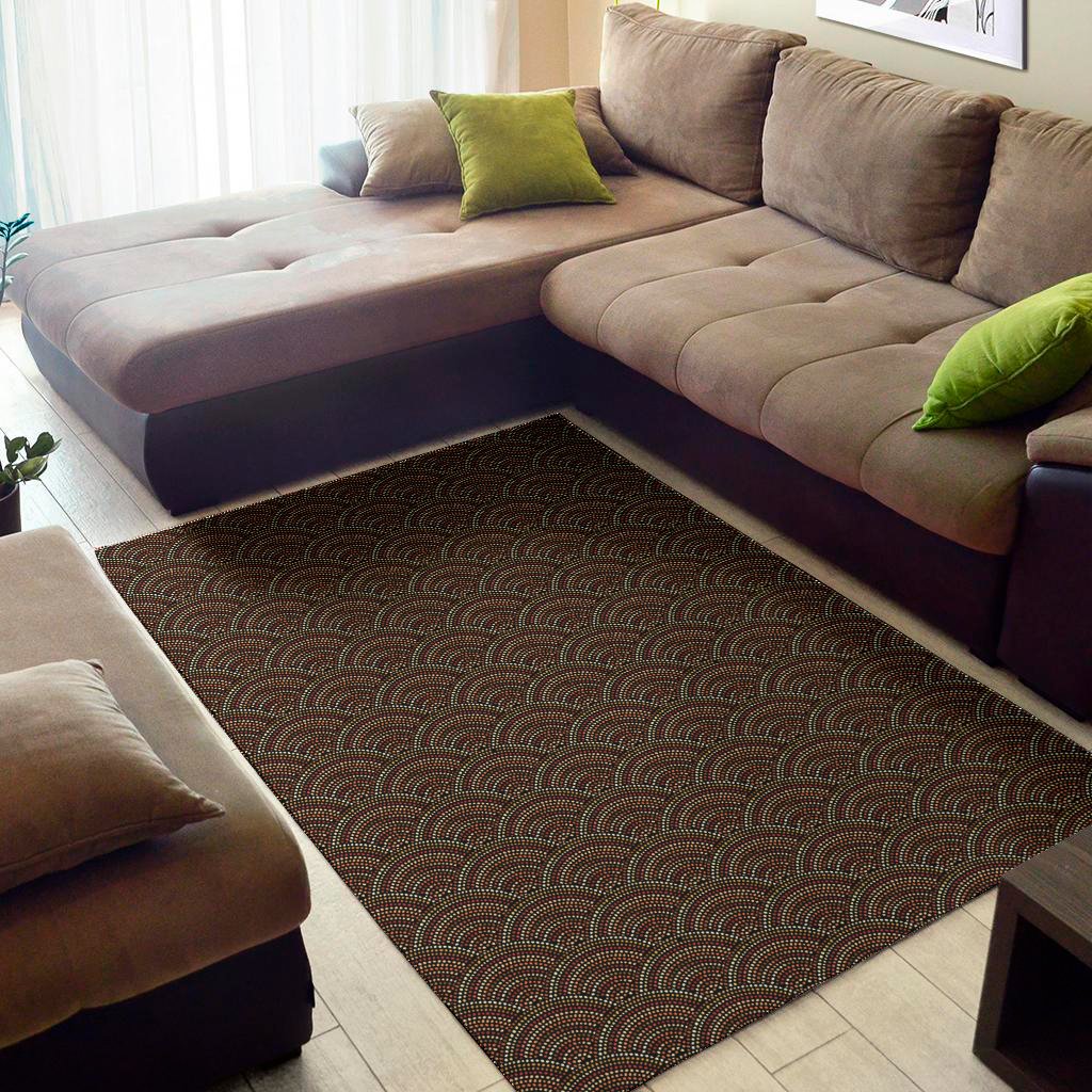 African Afro Dot Pattern Print Area Rug Floor Decor