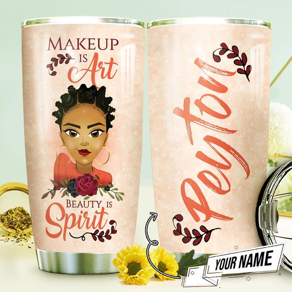 African Makeup Personalized Stainless Steel Tumbler