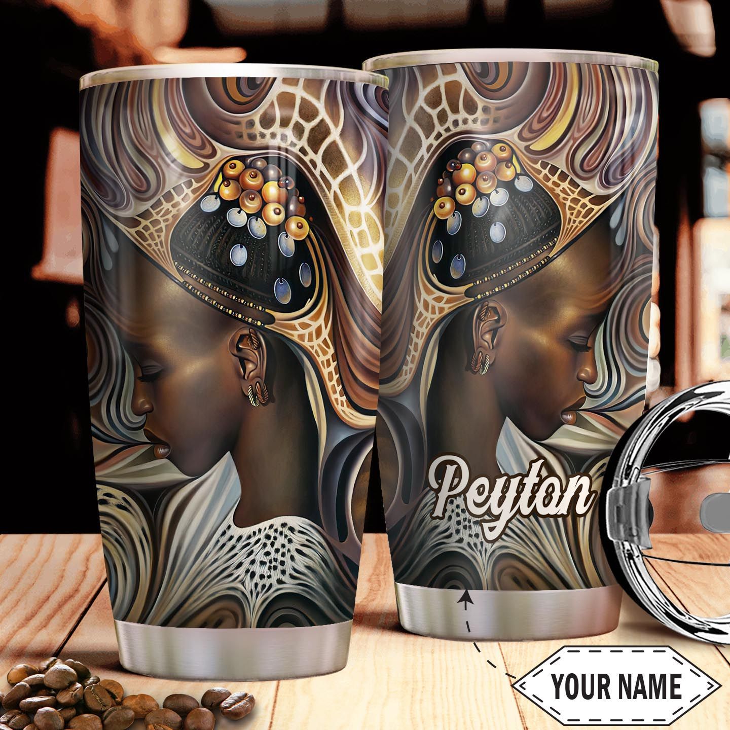 African Spirit Personalized Stainless Steel Tumbler