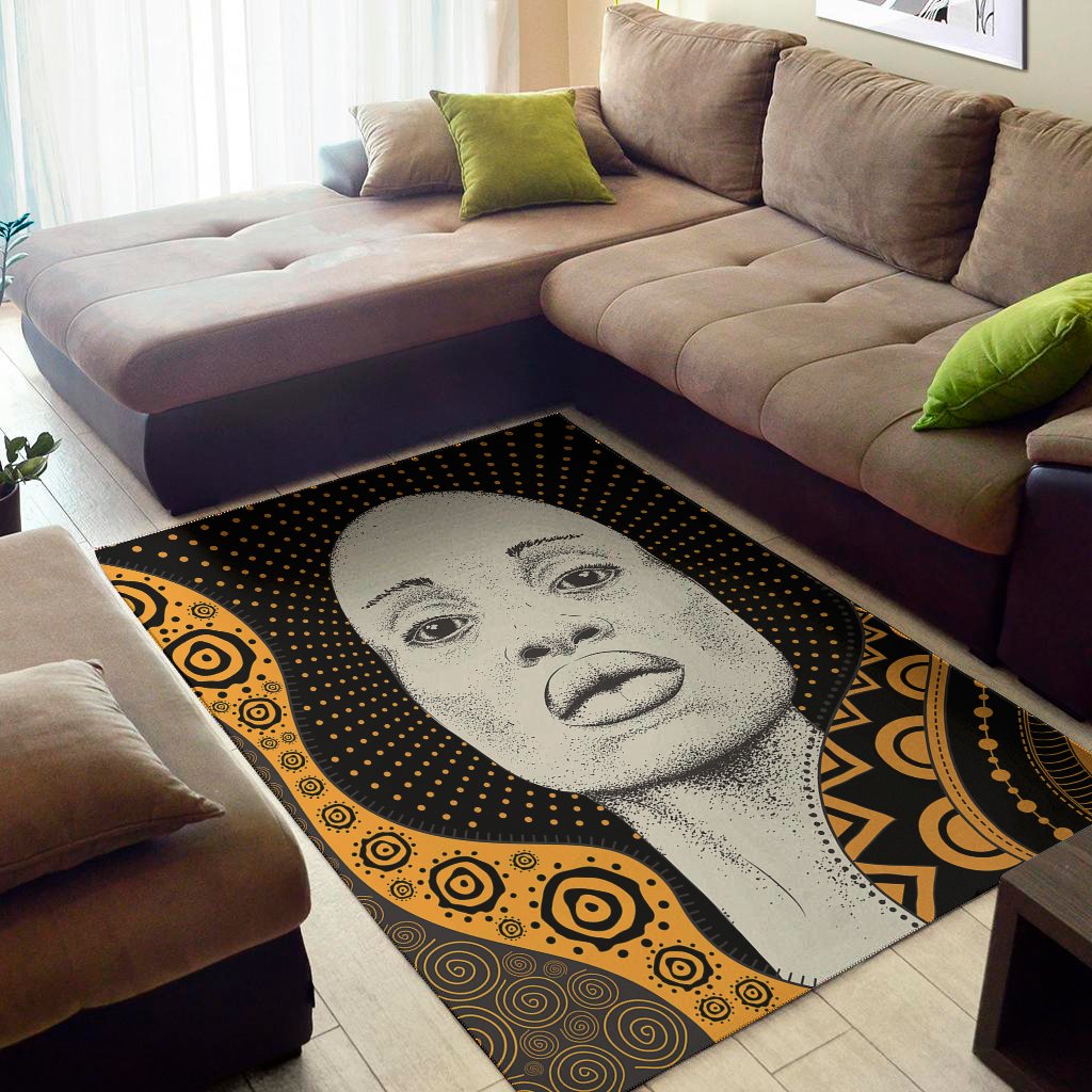 African Woman Print Area Rug Floor Decor
