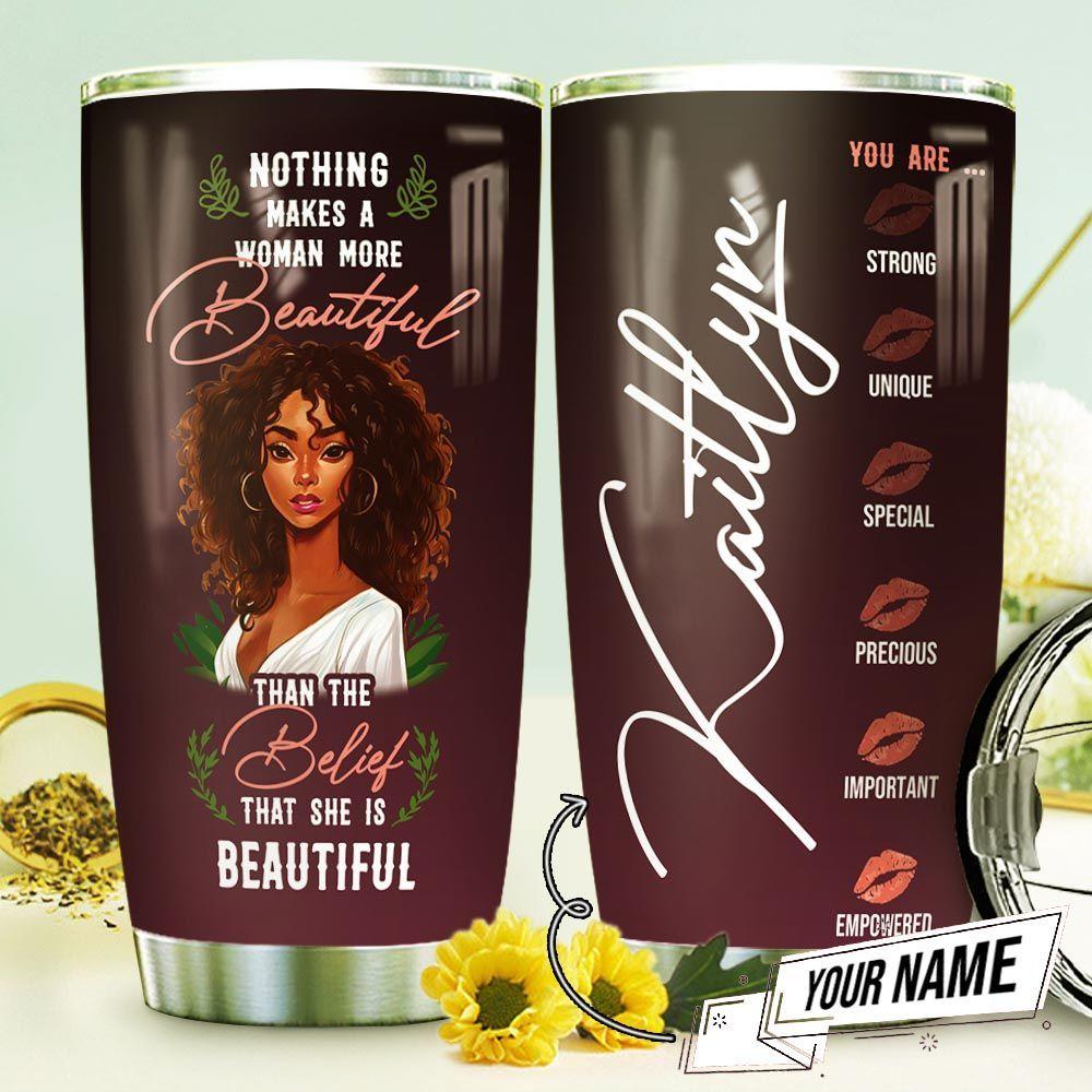 African Women Makeup Personalized Stainless Steel Tumbler