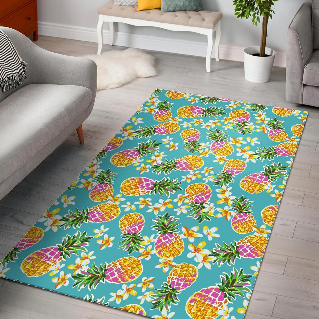 Aloha Summer Pineapple Pattern Print Area Rug Floor Decor