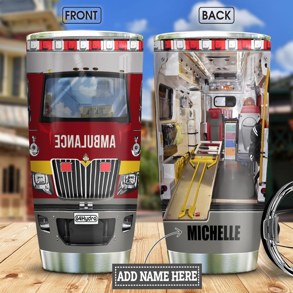 Ambulance Truck Personalized Stainless Steel Tumbler