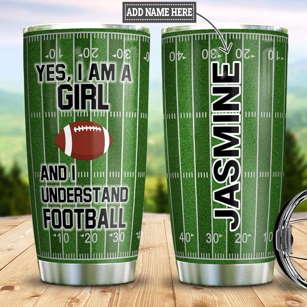 American Football Personalized Stainless Steel Tumbler