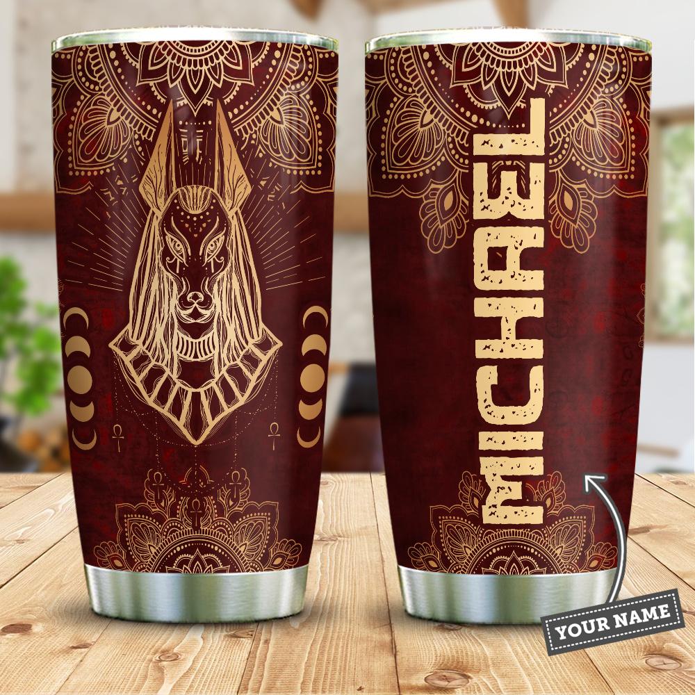 Ancient Egypt Anubis Personalized Stainless Steel Tumbler