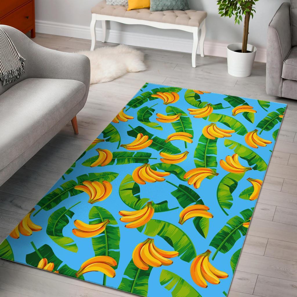 Banana Leaf Pattern Print Area Rug Floor Decor