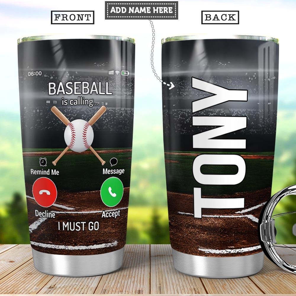 Baseball Calling Personalized Stainless Steel Tumbler