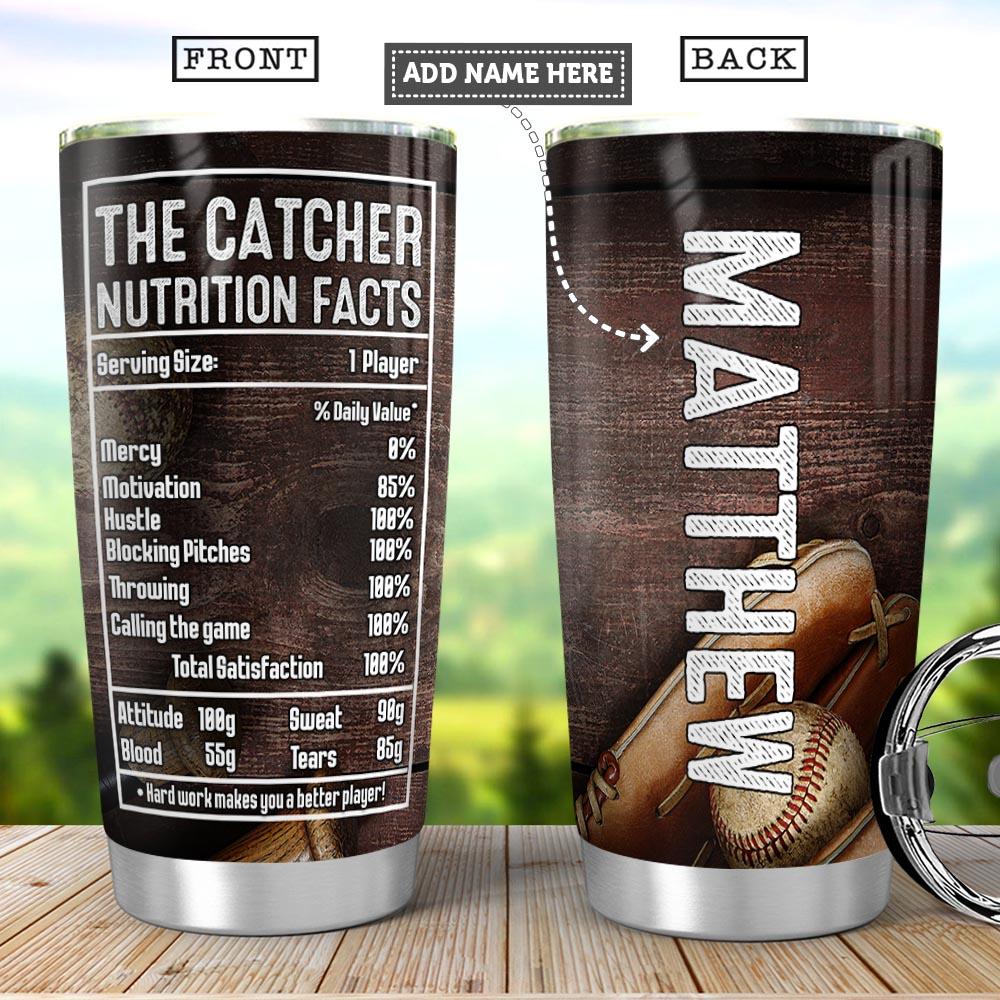 Baseball Catcher Fact Personalized Stainless Steel Tumbler