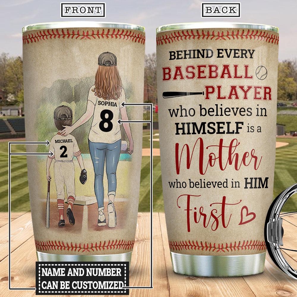 Baseball Mother And Son Stainless Steel Tumbler