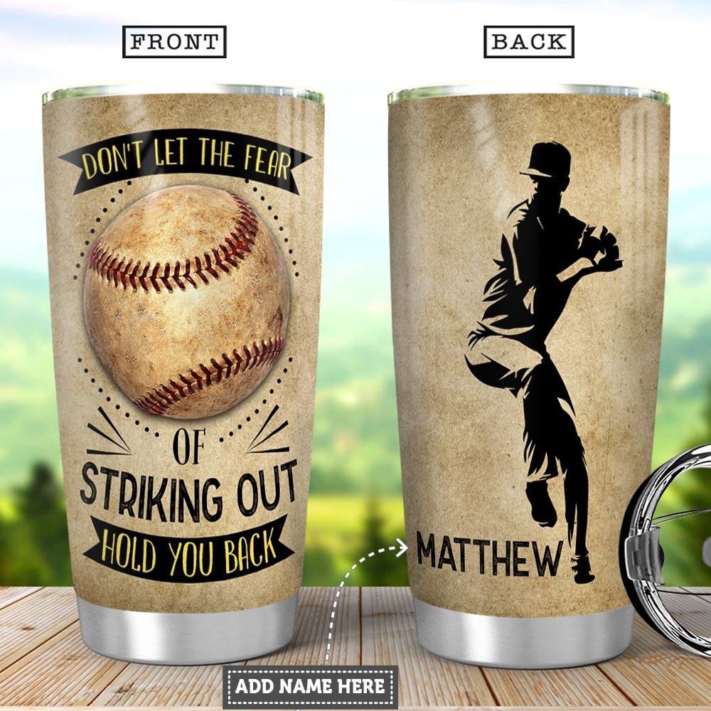 Baseball Pitcher Personalized Stainless Steel Tumbler