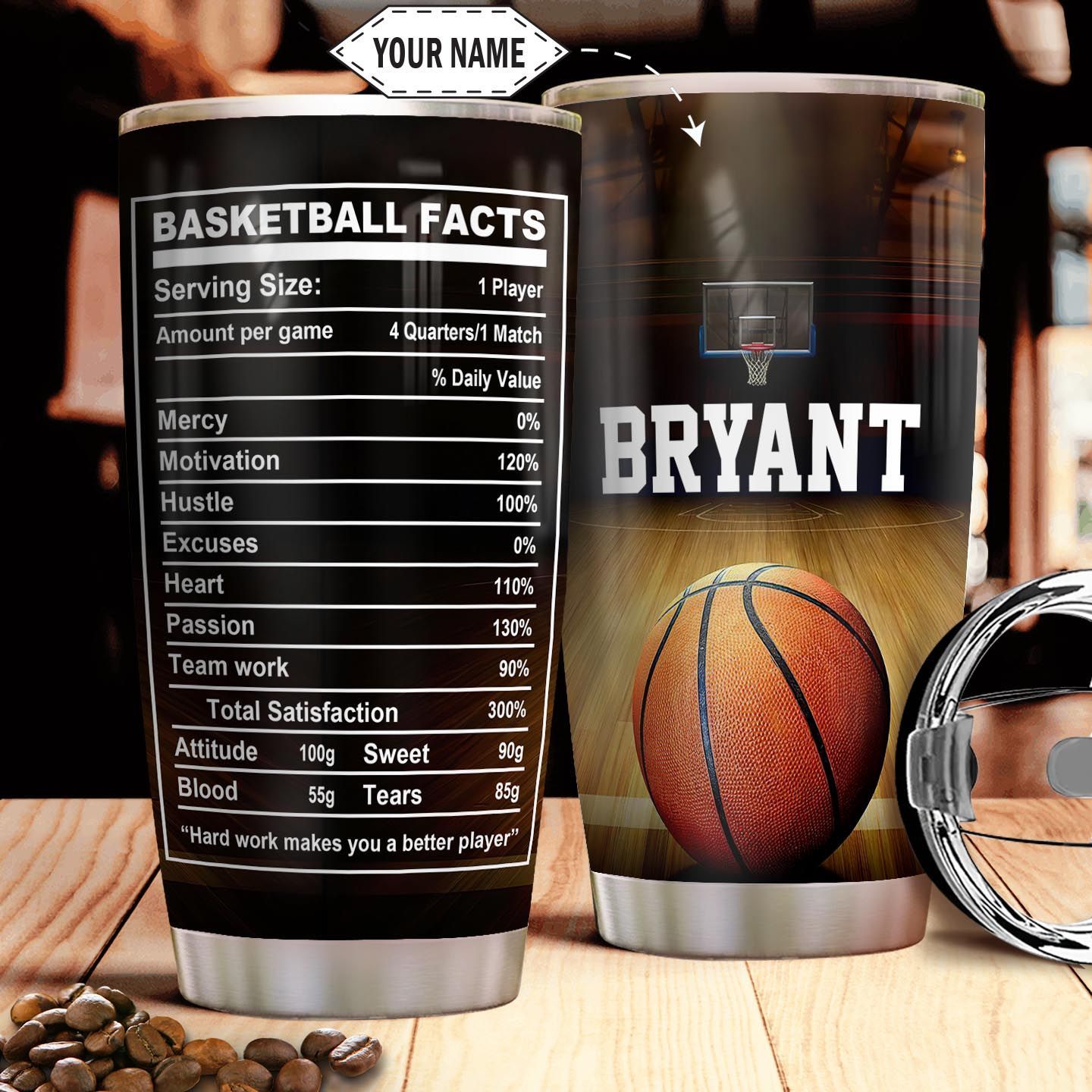 Basketball Facts Personalized Stainless Steel Tumbler