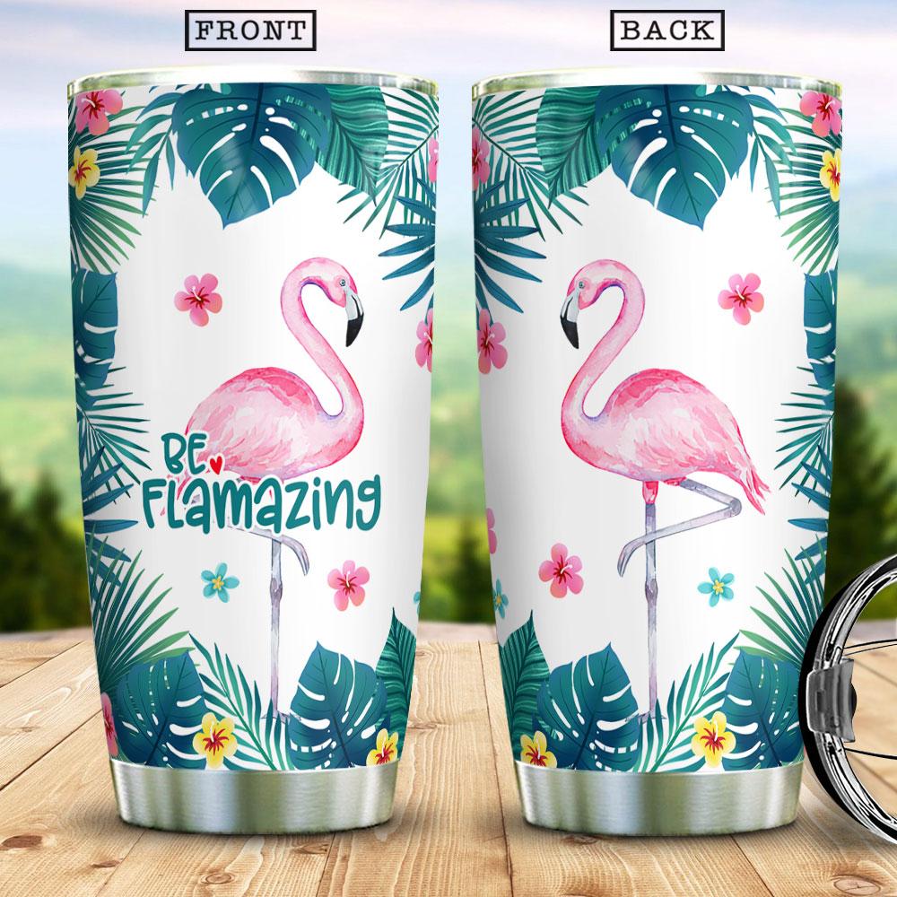 Be Flamazing Fancy Flamingo Pattern Flamingo Gifts for Women Flamingo Present Gift For Flamingo Lover Stainless Steel Tumbler