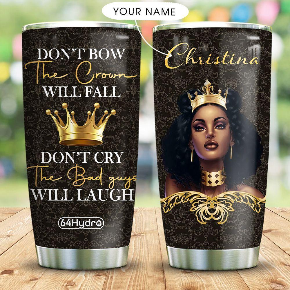 Beautiful Black Girl Personalized Stainless Steel Tumbler