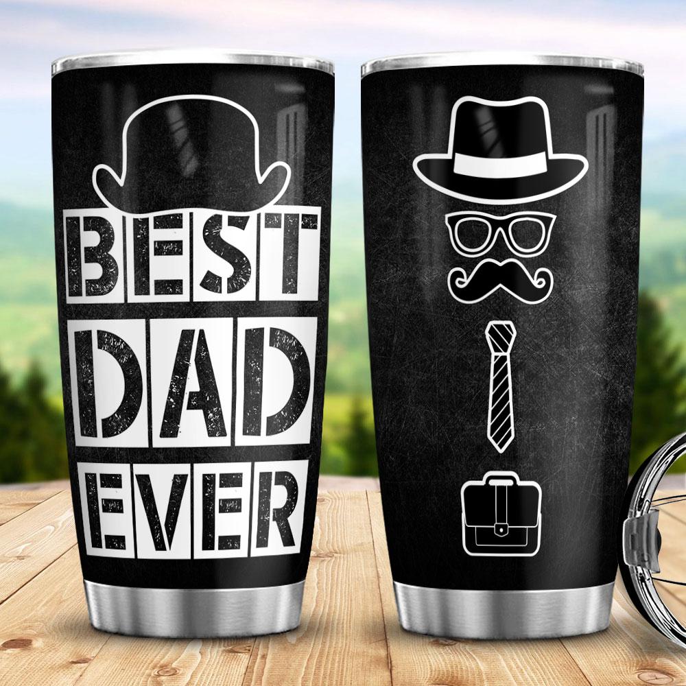 Best Dad Ever Dad Gift From Daughter Or Son On Fathers Day Present Idea For Father Stainless Steel Tumbler