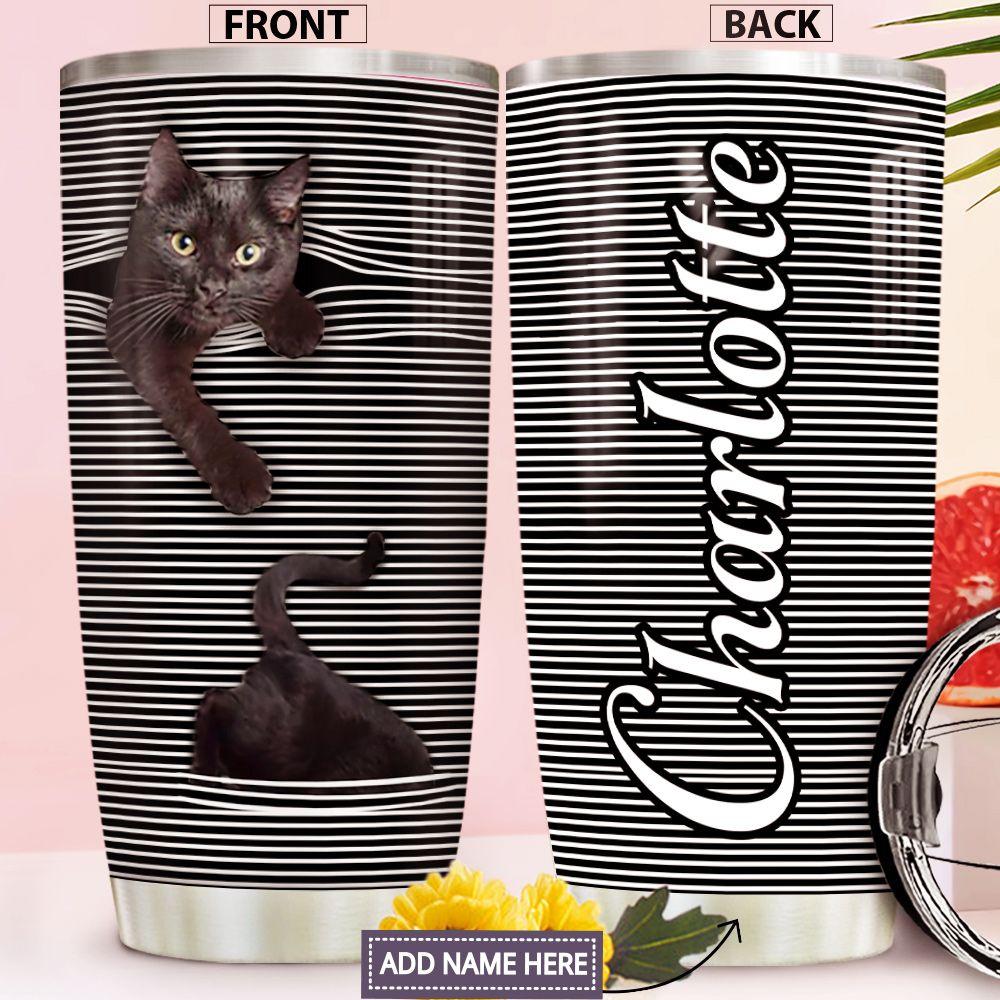 Black Cat Personalized Stainless Steel Tumbler