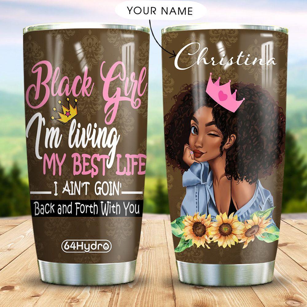 Black Girl Personalized Stainless Steel Tumbler