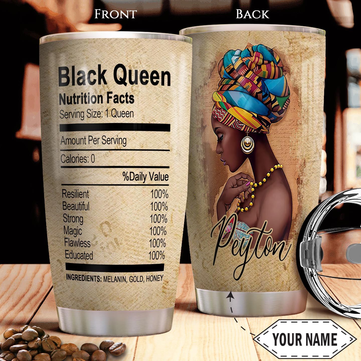 Black Queen Facts Personalized Stainless Steel Tumbler