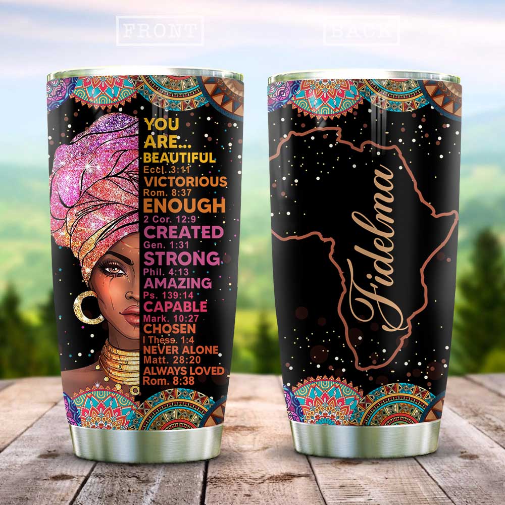 Black Woman Faith Lover Personalized Stainless Steel Tumbler