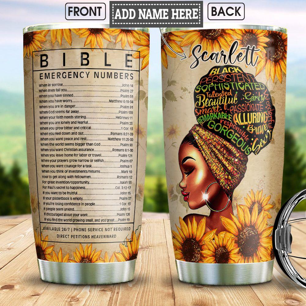 Black Women Bible Personalized Stainless Steel Tumbler