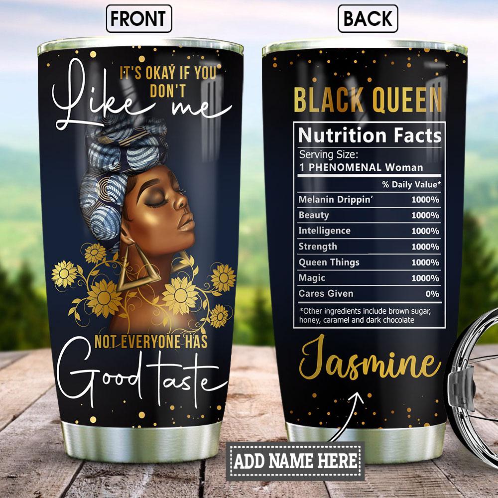 Black Women Good Taste Nutrition Facts 2 Personalized Stainless Steel Tumbler
