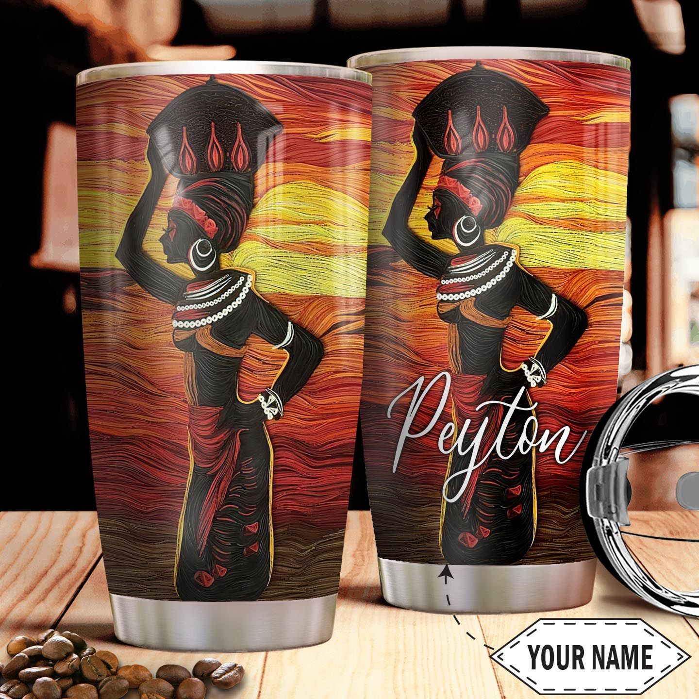 Black Women Personalized Stainless Steel Tumbler