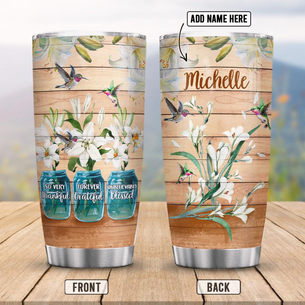 Blessed Hummingbird FTH Personalized Stainless Steel Tumbler
