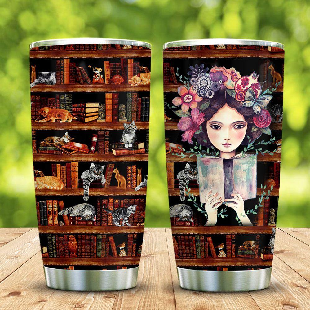 Book And Cat In My Heart Stainless Steel Tumbler
