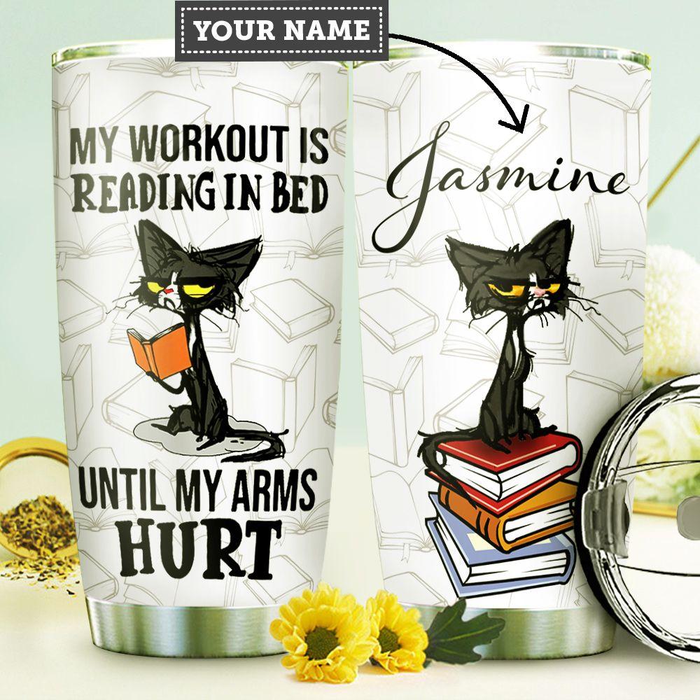 Book Cat Personalized Stainless Steel Tumbler