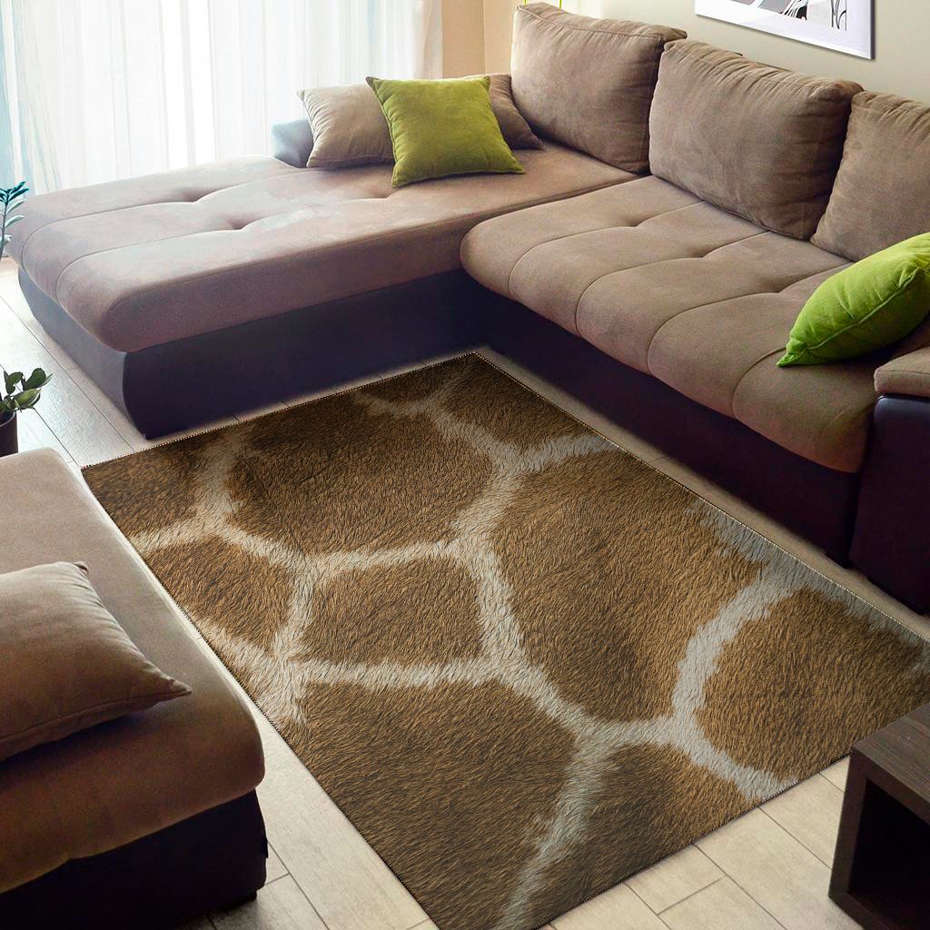 Brown Giraffe Print Area Rug Floor Decor
