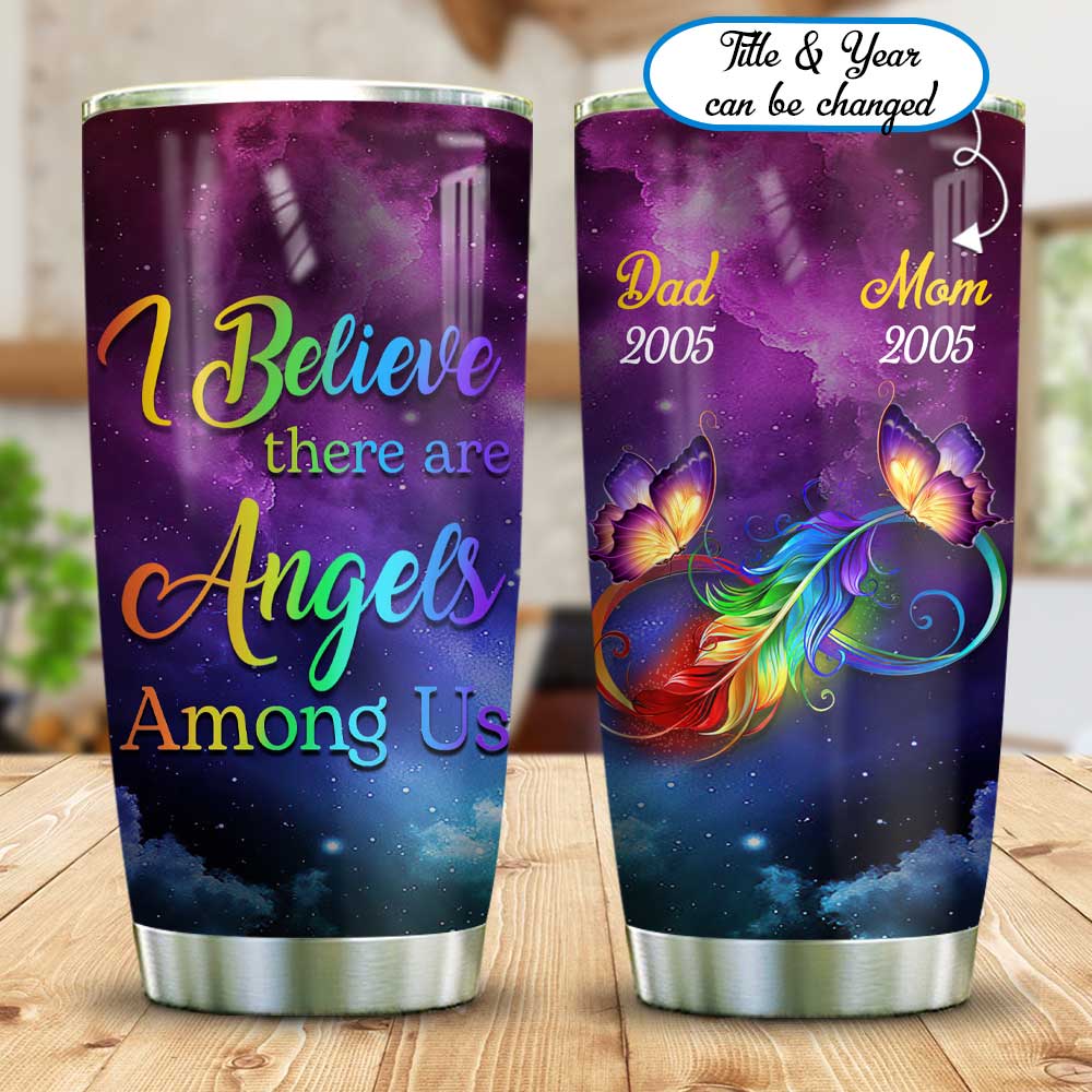 Butterfly Angels Among Us Customize Personalized Stainless Steel Tumbler