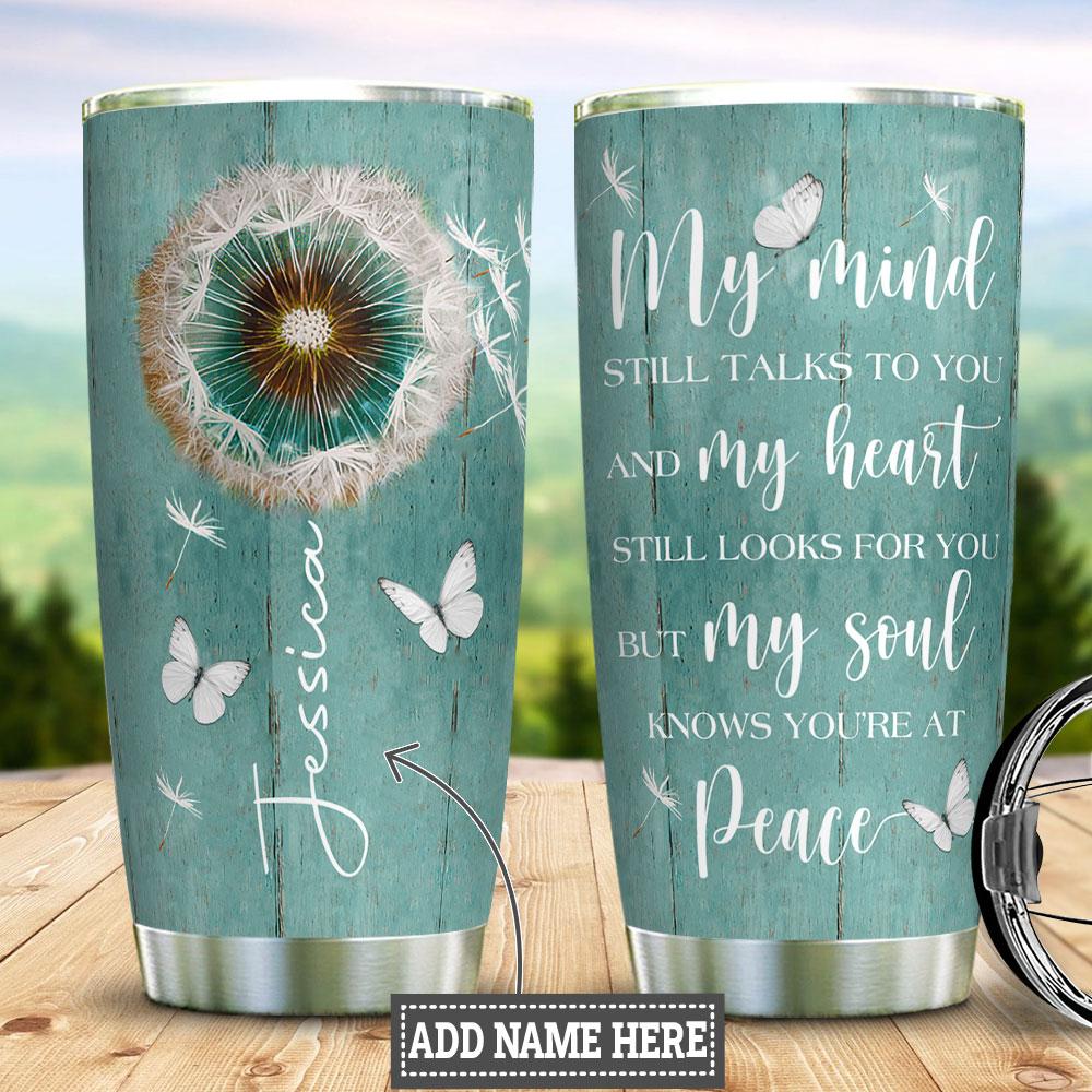 Butterfly Dandelion At Peace Personalized Stainless Steel Tumbler