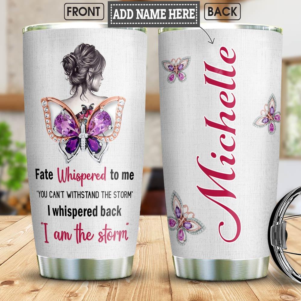 Butterfly Gemstone Personalized Stainless Steel Tumbler