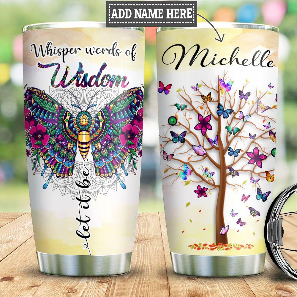 Butterfly Hippie Personalized Stainless Steel Tumbler