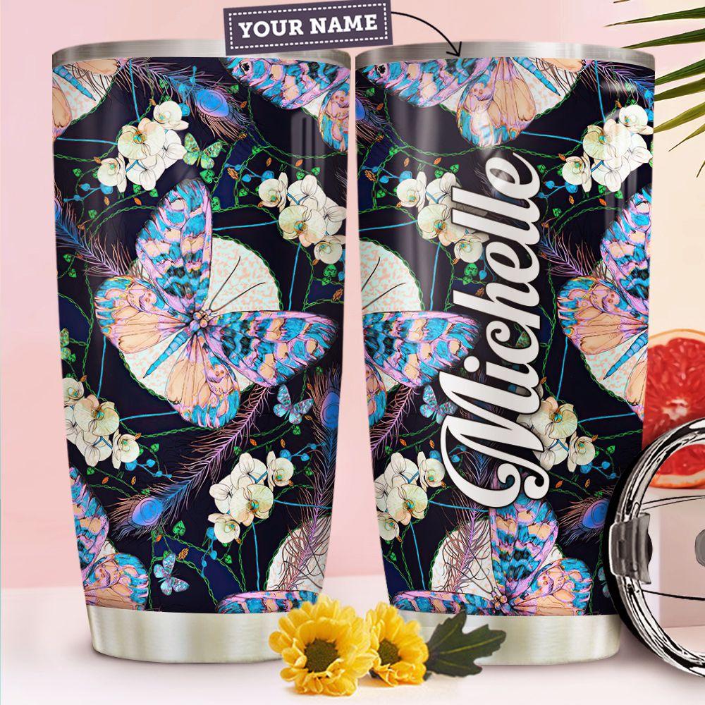 Butterfly Hippie Trippy Personalized Stainless Steel Tumbler