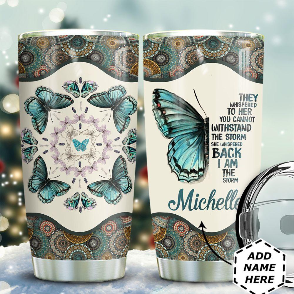 Butterfly Mandala Personalized Stainless Steel Tumbler