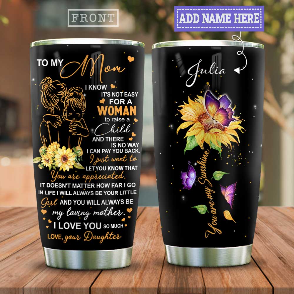 Butterfly To My Mom Personalized Stainless Steel Tumbler