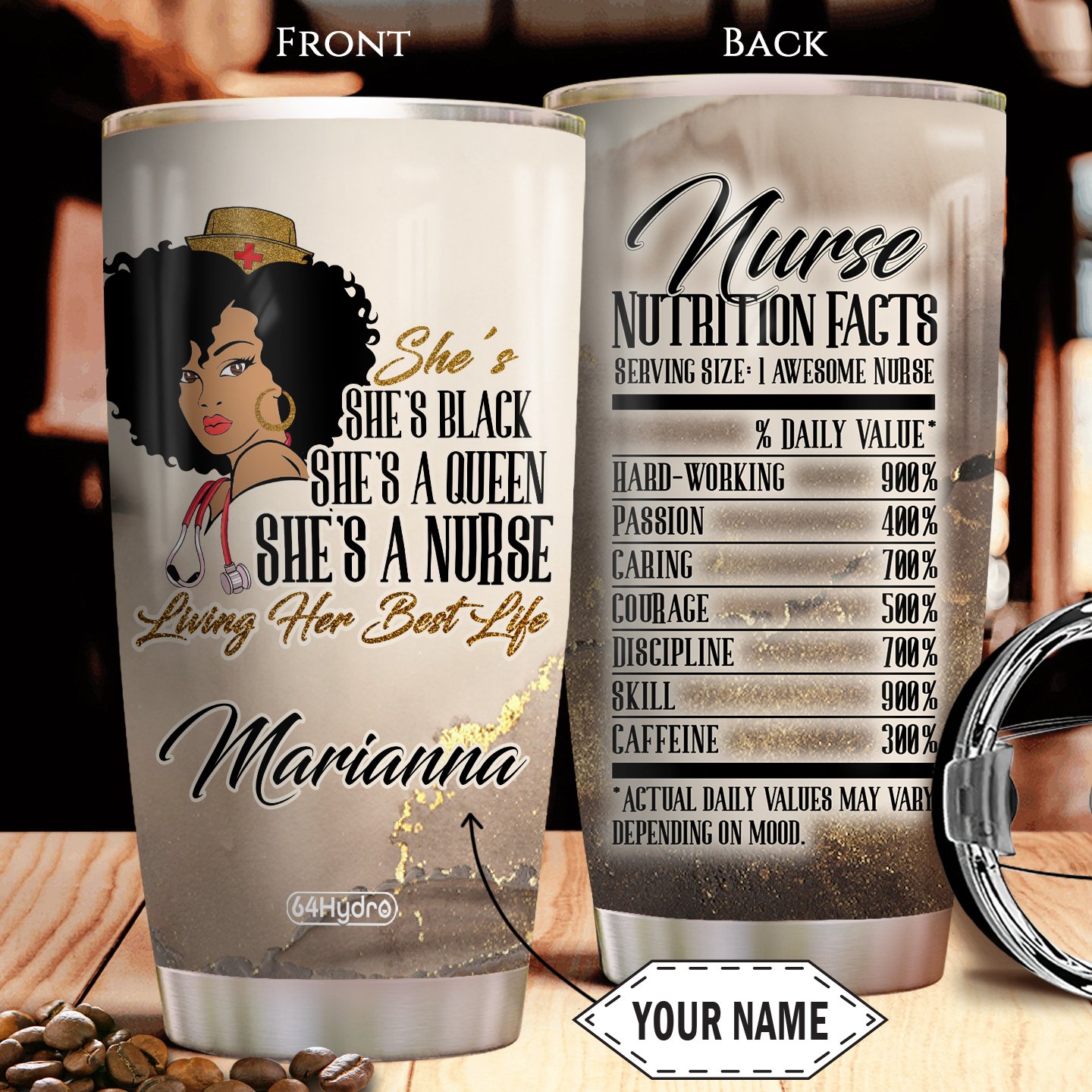 BWM Nurse Queen Personalized Stainless Steel Tumbler