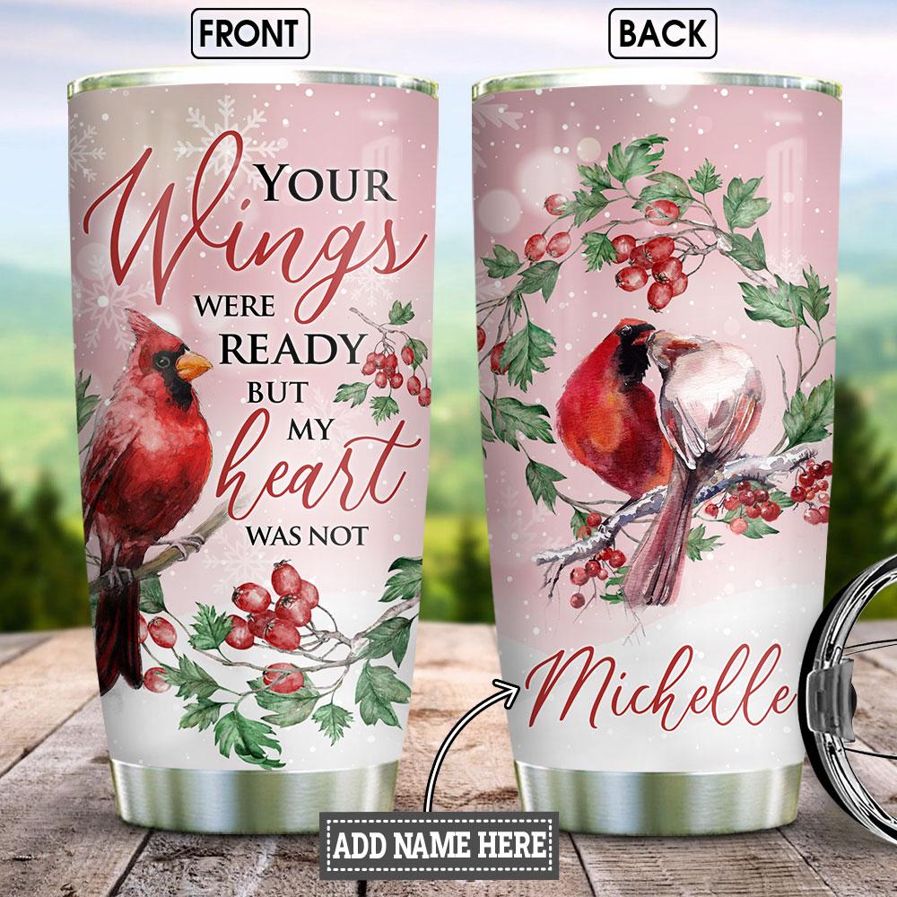 Cardinal Heart Personalized Stainless Steel Tumbler
