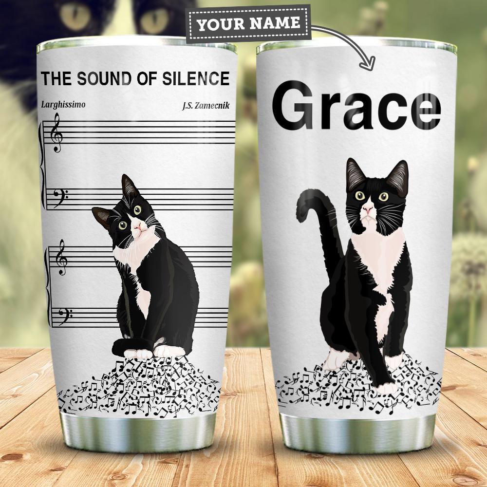 Cat The Sound Of Silence Personalized Stainless Steel Tumbler