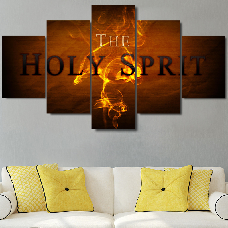 Christian Holy Spirit Easter - Abstract 5 Panel Canvas Art Wall Decor