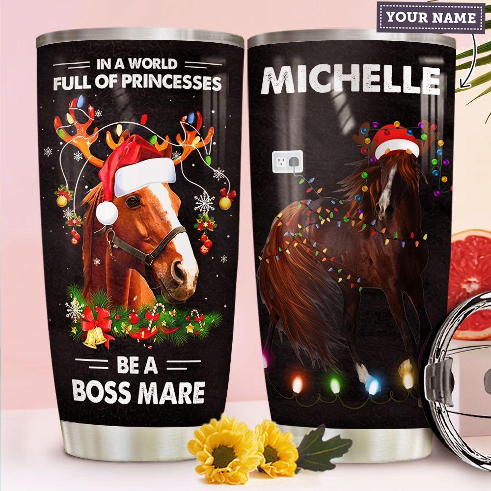 Christmas Horse Boss Mare Personalized Stainless Steel Tumbler